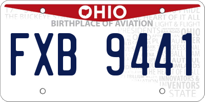 OH license plate FXB9441