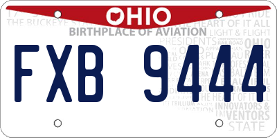 OH license plate FXB9444