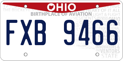 OH license plate FXB9466