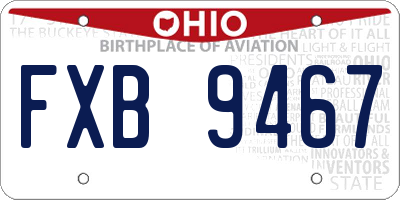 OH license plate FXB9467