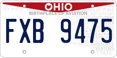 OH license plate FXB9475