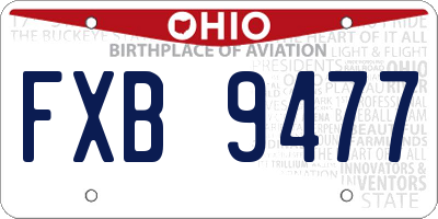OH license plate FXB9477