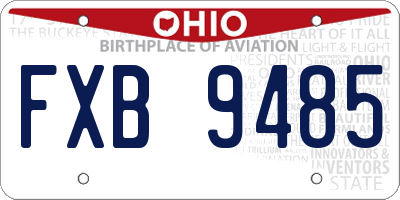 OH license plate FXB9485