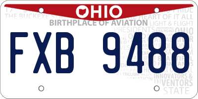 OH license plate FXB9488