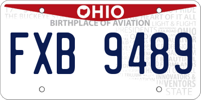 OH license plate FXB9489
