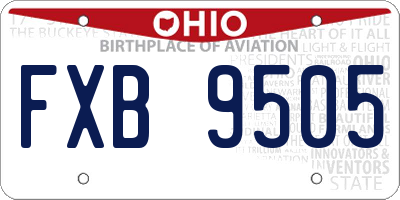 OH license plate FXB9505
