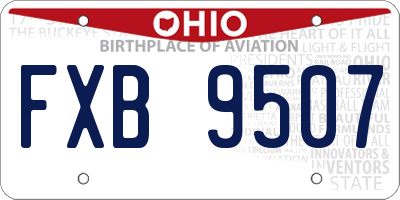 OH license plate FXB9507