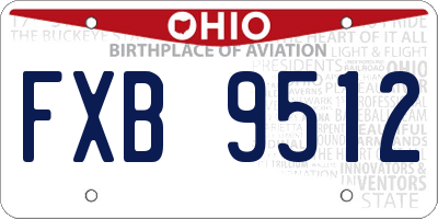 OH license plate FXB9512