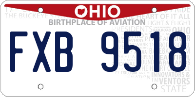 OH license plate FXB9518