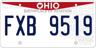 OH license plate FXB9519