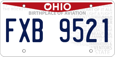 OH license plate FXB9521