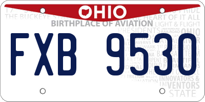 OH license plate FXB9530