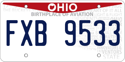 OH license plate FXB9533