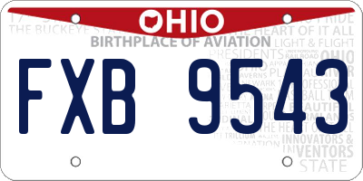 OH license plate FXB9543