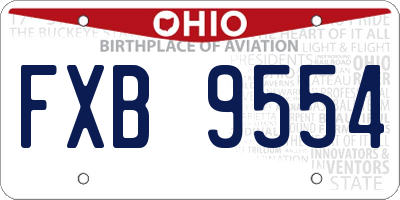OH license plate FXB9554