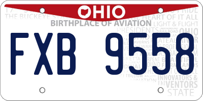 OH license plate FXB9558