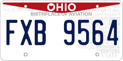 OH license plate FXB9564