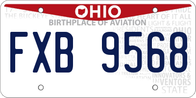 OH license plate FXB9568