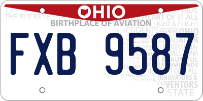 OH license plate FXB9587