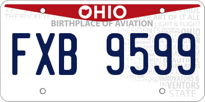 OH license plate FXB9599