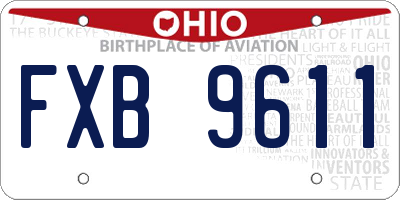 OH license plate FXB9611