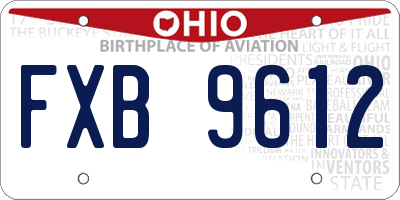 OH license plate FXB9612
