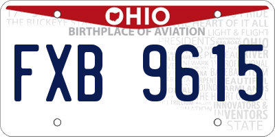 OH license plate FXB9615