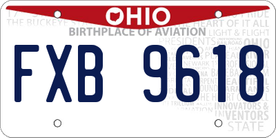 OH license plate FXB9618