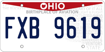 OH license plate FXB9619