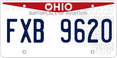 OH license plate FXB9620