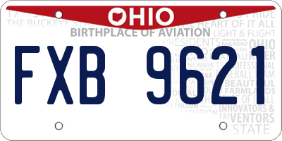 OH license plate FXB9621
