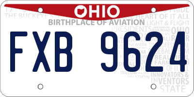 OH license plate FXB9624