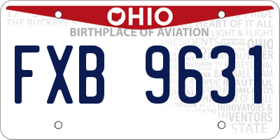 OH license plate FXB9631