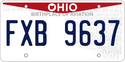 OH license plate FXB9637