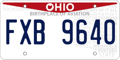 OH license plate FXB9640