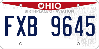 OH license plate FXB9645
