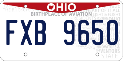 OH license plate FXB9650