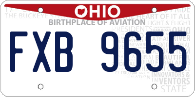 OH license plate FXB9655