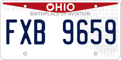 OH license plate FXB9659