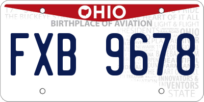 OH license plate FXB9678
