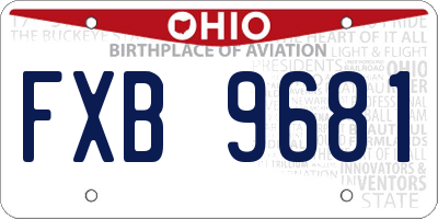 OH license plate FXB9681