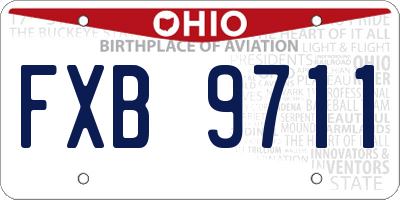 OH license plate FXB9711