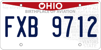 OH license plate FXB9712