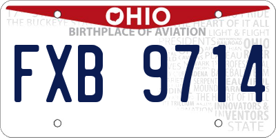 OH license plate FXB9714