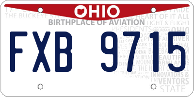 OH license plate FXB9715