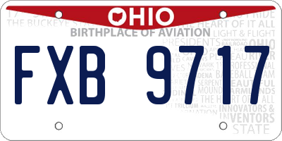 OH license plate FXB9717