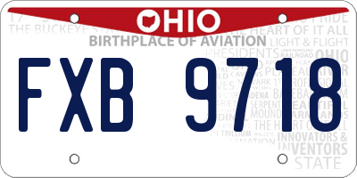 OH license plate FXB9718