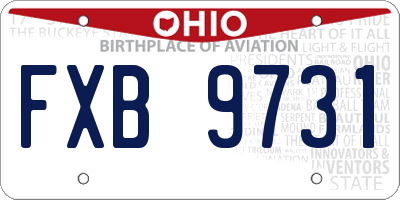 OH license plate FXB9731
