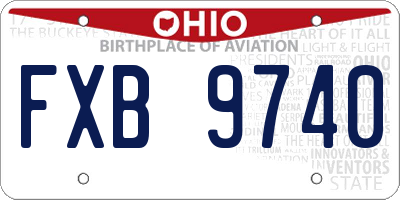 OH license plate FXB9740