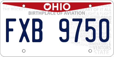 OH license plate FXB9750